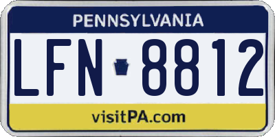 PA license plate LFN8812