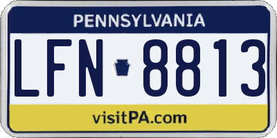 PA license plate LFN8813