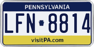 PA license plate LFN8814