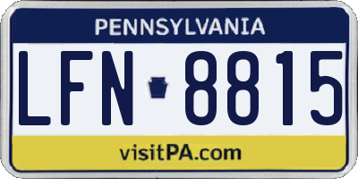 PA license plate LFN8815