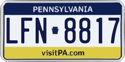 PA license plate LFN8817