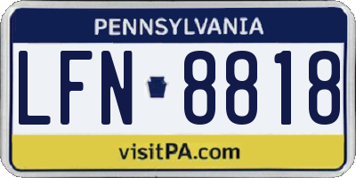 PA license plate LFN8818