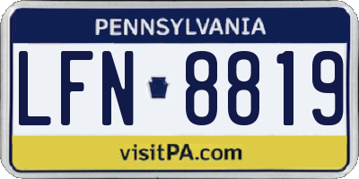 PA license plate LFN8819