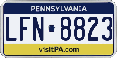 PA license plate LFN8823