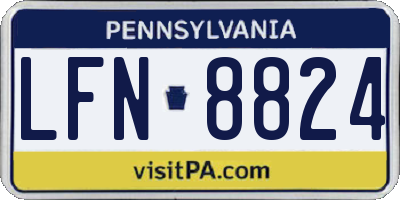 PA license plate LFN8824