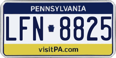 PA license plate LFN8825