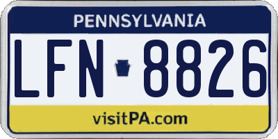 PA license plate LFN8826