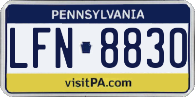 PA license plate LFN8830