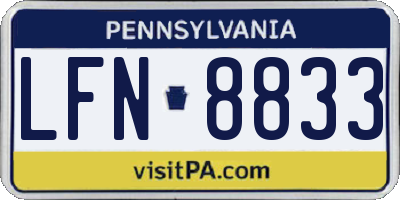 PA license plate LFN8833