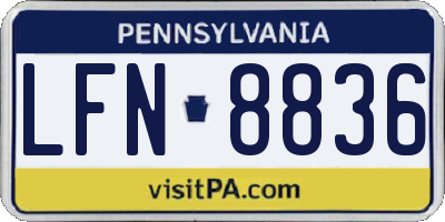 PA license plate LFN8836