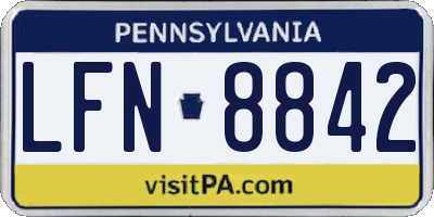 PA license plate LFN8842