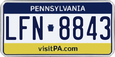 PA license plate LFN8843