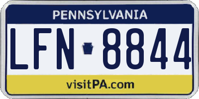 PA license plate LFN8844