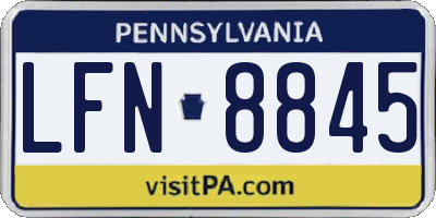PA license plate LFN8845