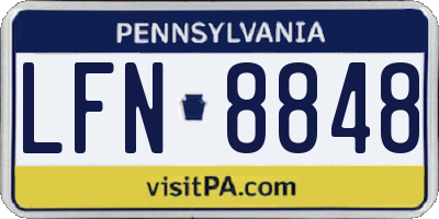 PA license plate LFN8848
