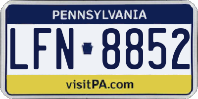 PA license plate LFN8852