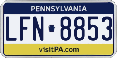 PA license plate LFN8853