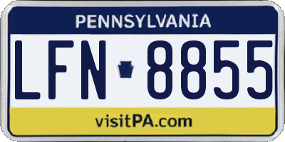 PA license plate LFN8855
