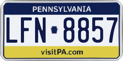 PA license plate LFN8857