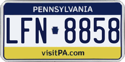 PA license plate LFN8858