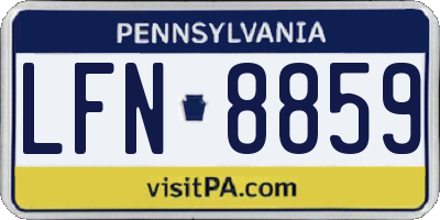PA license plate LFN8859
