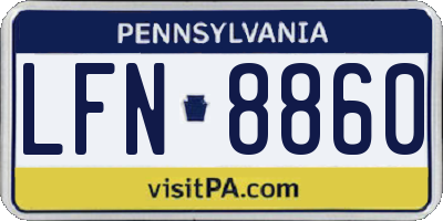 PA license plate LFN8860