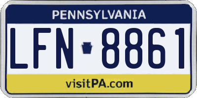 PA license plate LFN8861