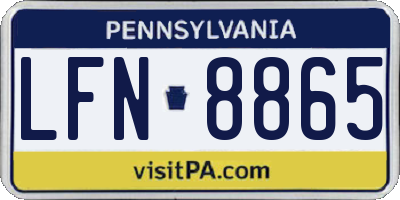 PA license plate LFN8865