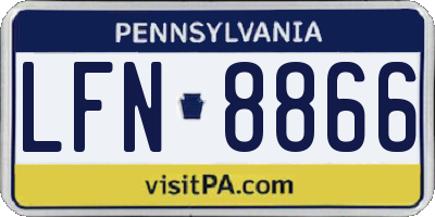 PA license plate LFN8866