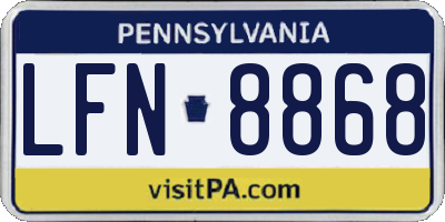 PA license plate LFN8868