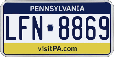 PA license plate LFN8869