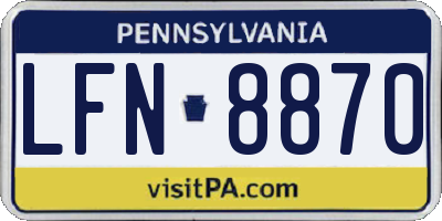 PA license plate LFN8870