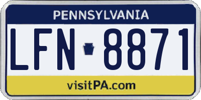 PA license plate LFN8871