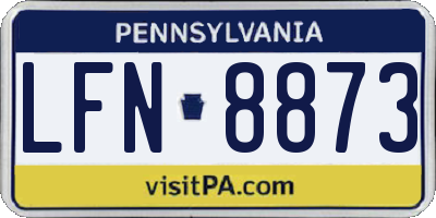 PA license plate LFN8873