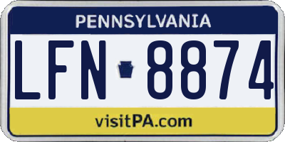 PA license plate LFN8874
