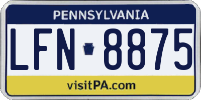 PA license plate LFN8875
