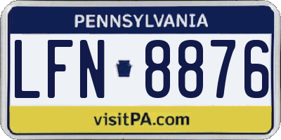 PA license plate LFN8876
