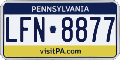 PA license plate LFN8877
