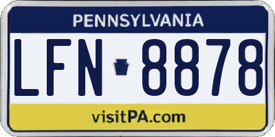 PA license plate LFN8878