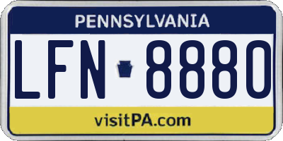 PA license plate LFN8880