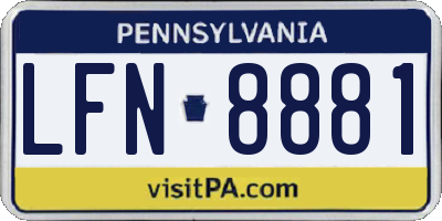 PA license plate LFN8881