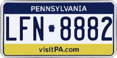 PA license plate LFN8882
