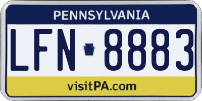 PA license plate LFN8883