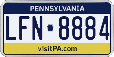 PA license plate LFN8884