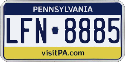 PA license plate LFN8885