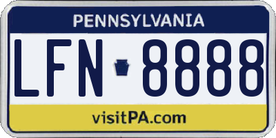 PA license plate LFN8888