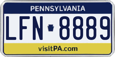 PA license plate LFN8889