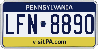 PA license plate LFN8890