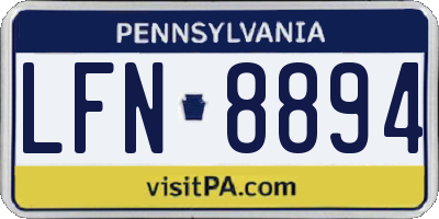 PA license plate LFN8894