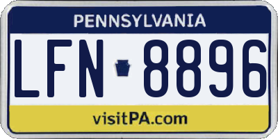 PA license plate LFN8896